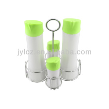 set para 4 piezas de aceite de cerámica y dispensador de vinagre con tapa de silicona